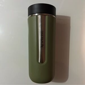 Nespresso Olive Green Travel Tumbler with Black Lid